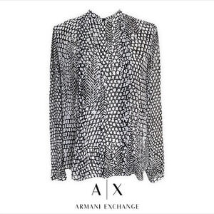 ARMANI EXCHANGE | Black | Printed Long Sleeve Shirt